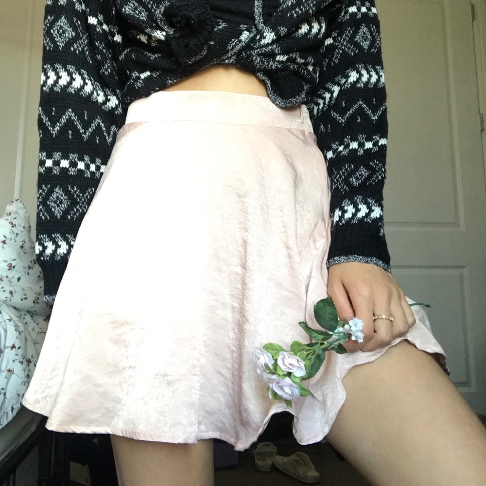Pink Satin Skirt